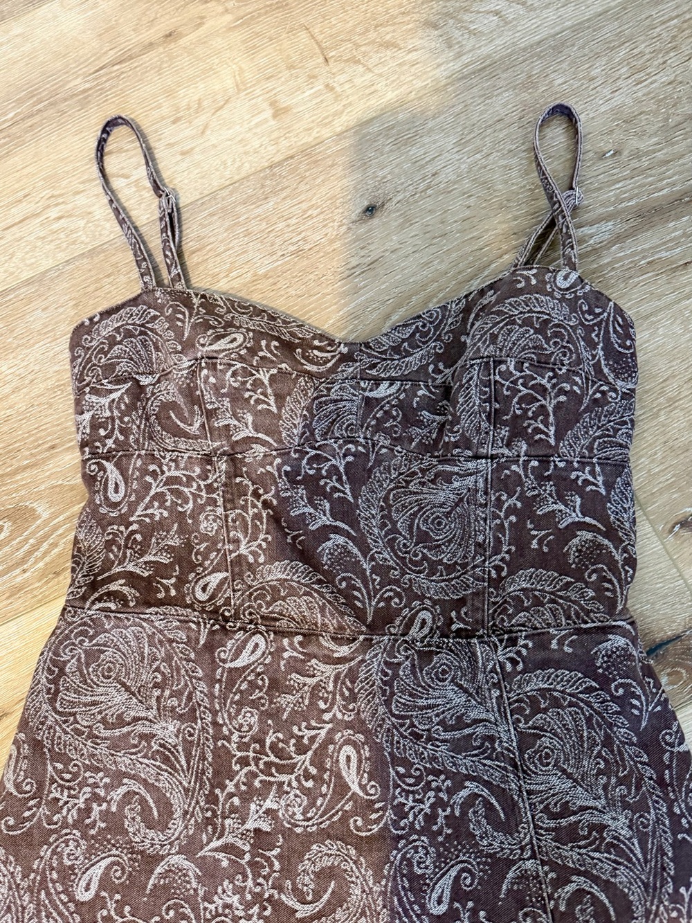 NWOT Amanda Uprichard Taylor Skort Romper in Brown Paisley Med - Picture 5 of 11